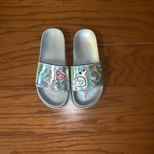 Children’s Place Reflective Silver Slides